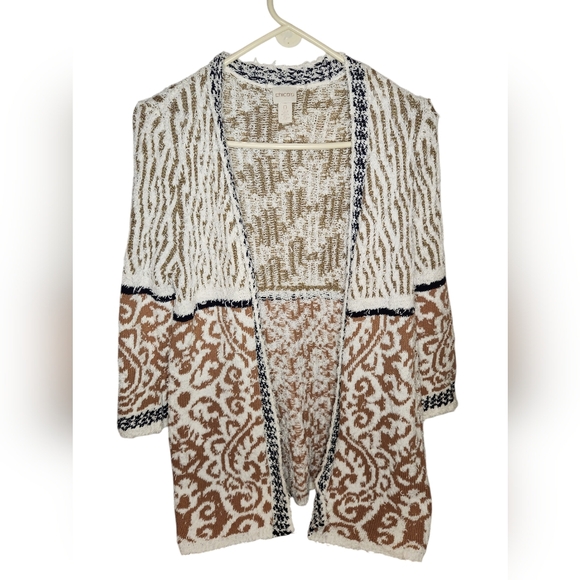 Chico's Sweaters - Chico's Audrey Mixed Patterns Cardigan Size 0(4-6)